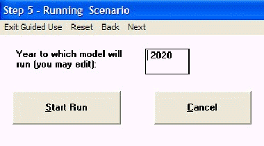 Run the scenario window